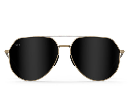 Tangle Free Aviator Hex - Black Gold Polarized